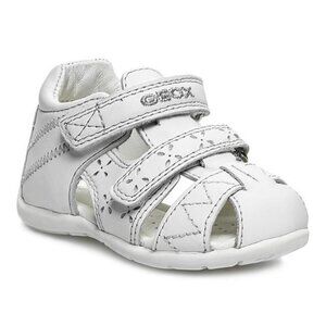 Geox Kids White Leather Sandals